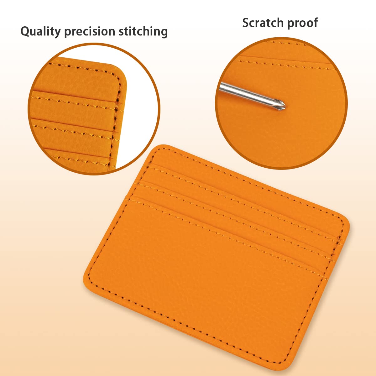 2 Pack Ultra Slim Minimalist Wallet for Men & Women - Professional PU Leather Business Card Holder, Front & Back Pocket Credit Card ID Case - Yellow & Peacock Blue - Perfect for Everyday Carry, Travel & Office Use
