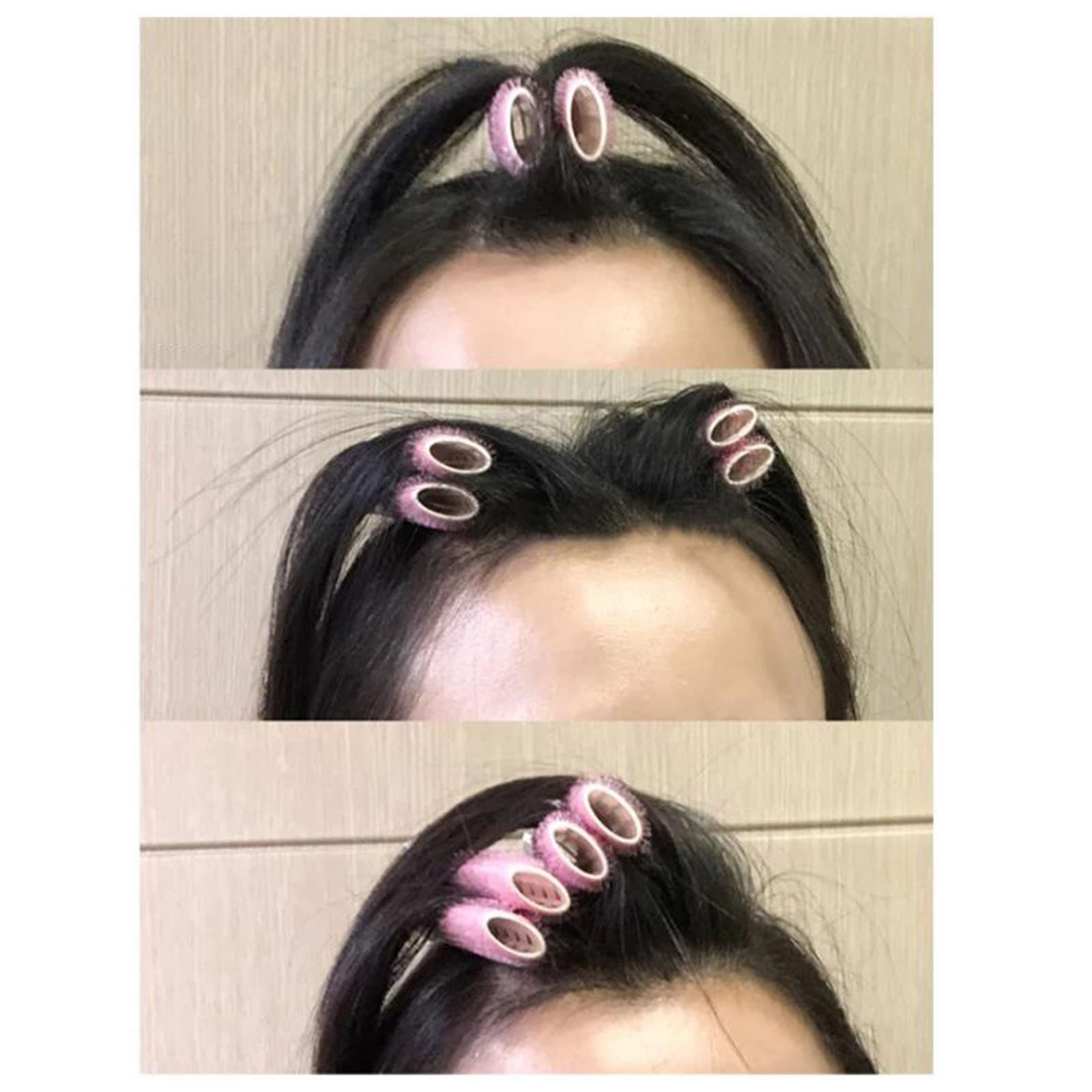 Velcro Hair Rollers for Women - 10pcs Black Instant Volumizing Hair Clips, Natural Hair Styling Tools for Curly & Wavy Hairstyles - Perfect for Home Salon, Daily Styling & Special Occasions