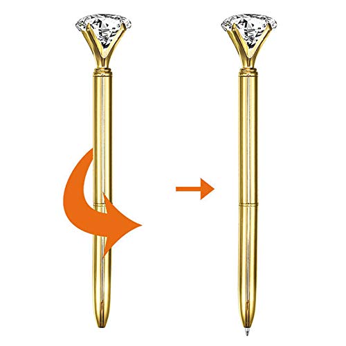 8PCS Crystal Diamond Ballpoint Pens - Rhinestone Decorated Metal Pens with Black Ink for School, Office & Gift Giving | Elegant Writing Tools for Journals, Note Taking & Special Occasions