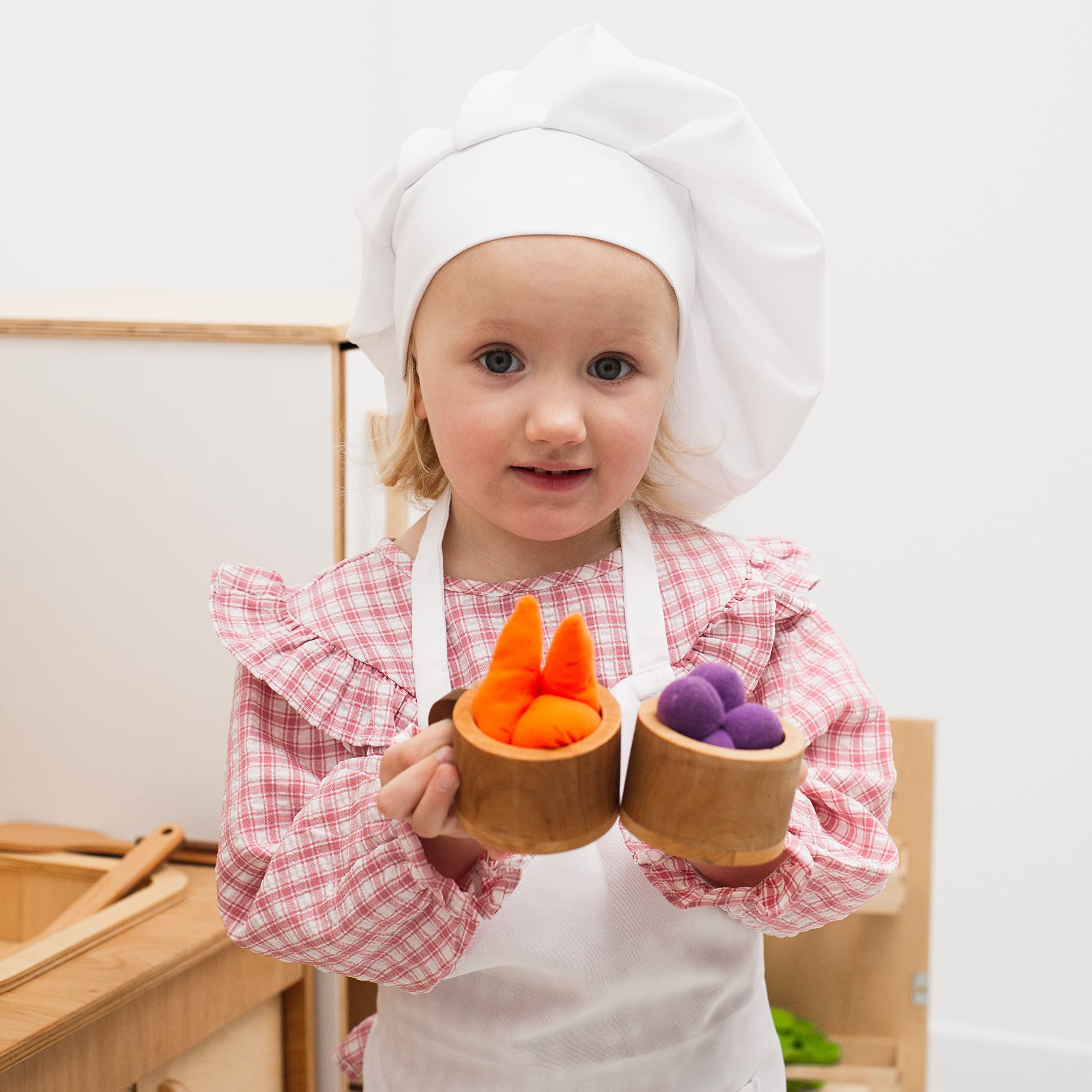 **Wooden Play Kitchen Dishes Set - Montessori Pretend Play Toys for Kids, Toddler Utensils & Cutting Board - Christmas Birthday Gift (Dishes Set for 2) - Perfect for Role Play, Learning & Gift Giving**