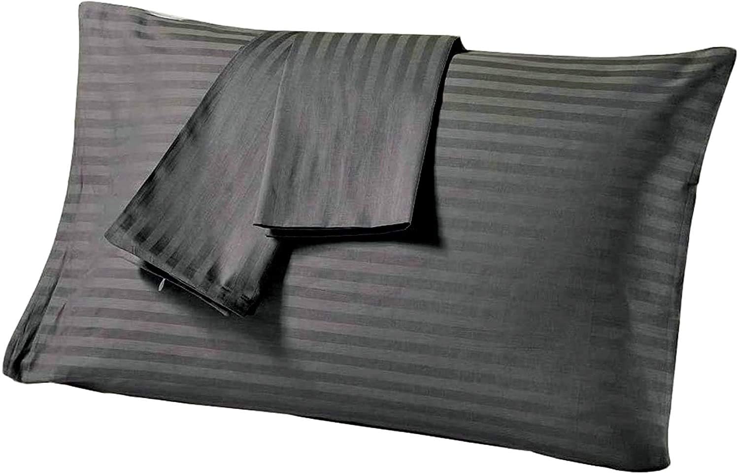 Premium 100% Natural Cotton Body Pillow Cover - 20x54 Inches, Grey Stripe, Zipper Closure, 600 Thread Count - Soft & Breathable for Comfortable Sleep, Maternity Support, and Home Decor