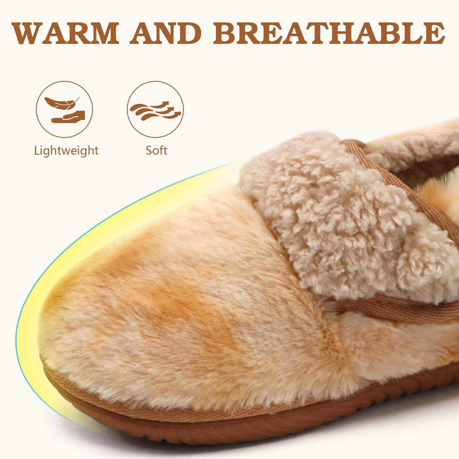 COFACE Women's Memory Foam House Slippers - Soft Fluffy Indoor/Outdoor Slippers for Women - Perfect for Home, Office, and Travel Comfort