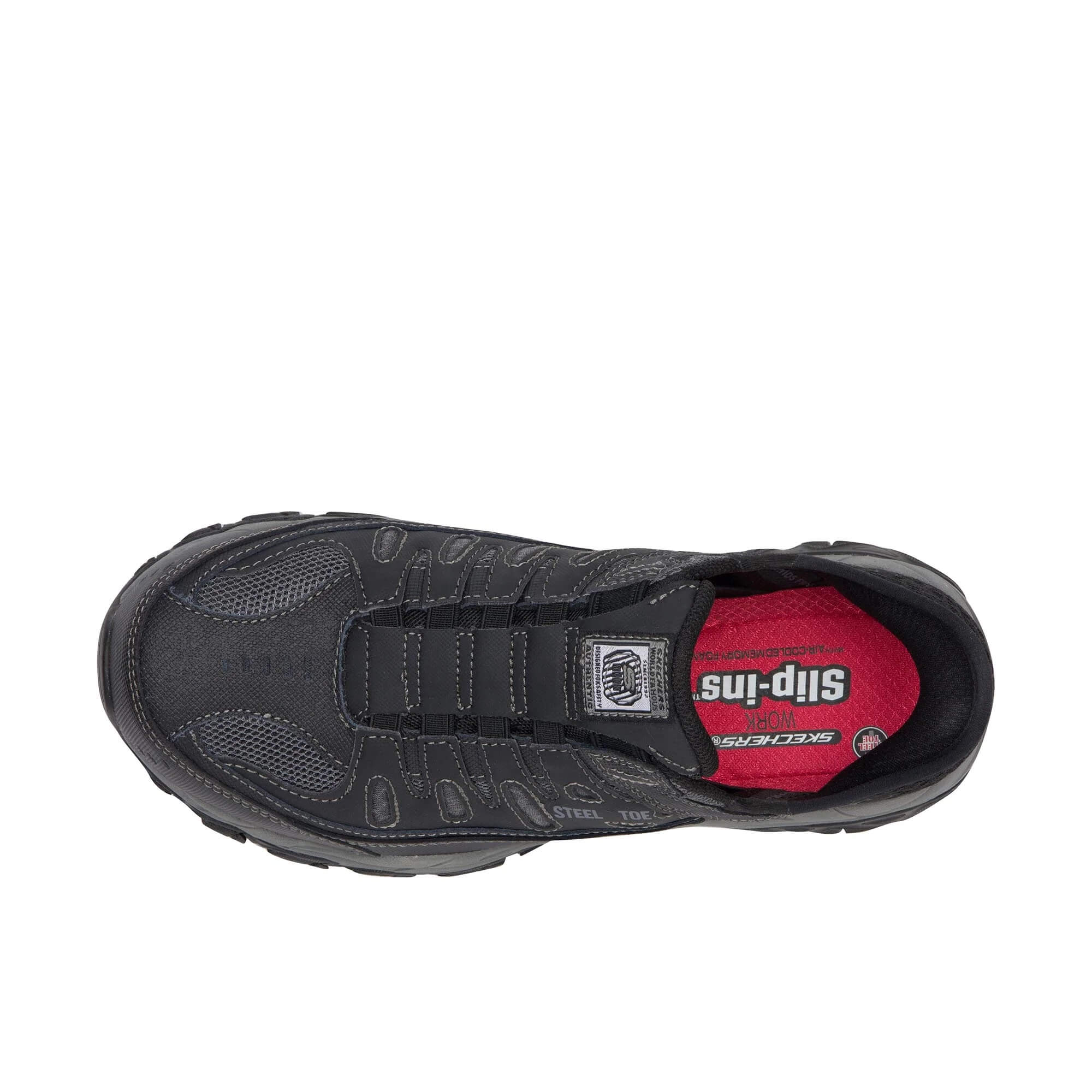 Men's Cankton Faison Slip-On Steel Toe Work Shoes - Black Safety Footwear for Construction, Warehouse & Industrial Work