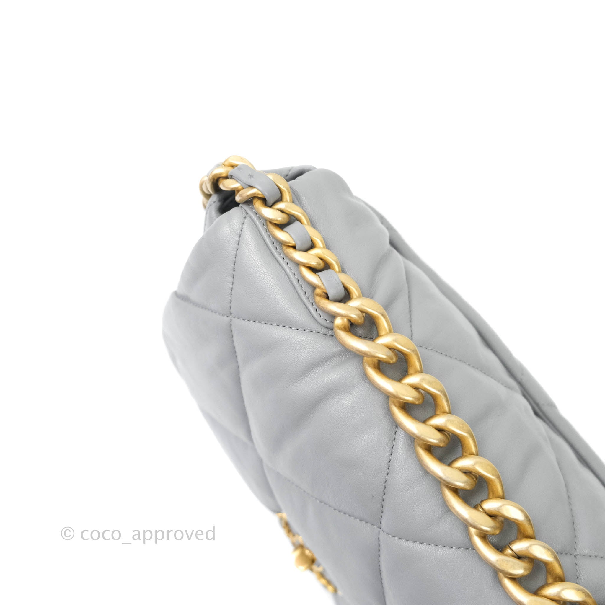 Chanel 19 Medium Grey Mixed Hardware Goatskin Shoulder Bag - Luxury Designer Handbag for Women | Perfect for Work, Date Night & Special Occasions