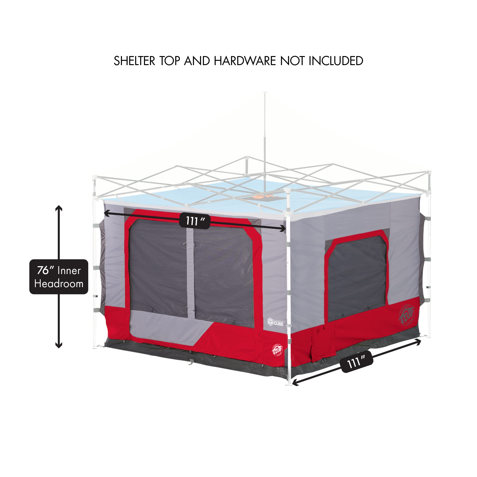 E-Z UP Camping Cube 6.4 - Convert 10' Straight Leg Canopy into Camping Tent | Portable Shelter for Outdoor Camping, Beach, Picnics & Festivals | Waterproof & Easy Setup