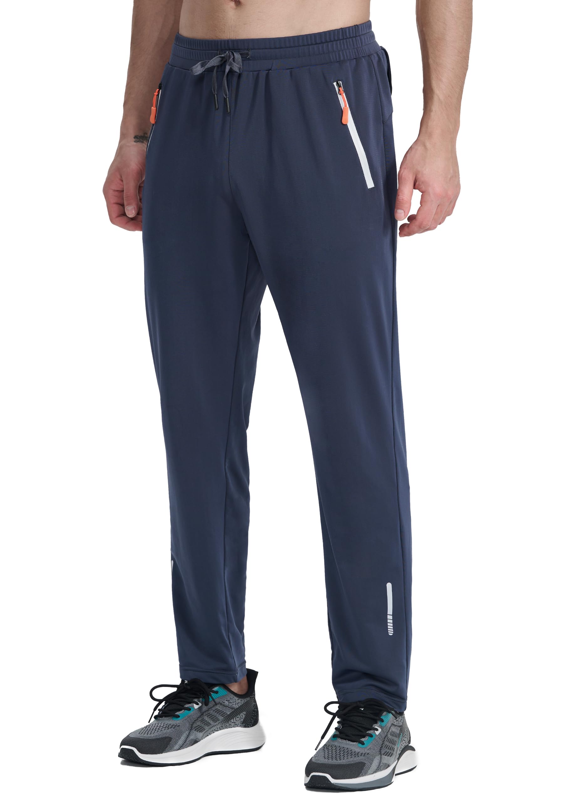 Men's Lightweight Elastic Joggers - Breathable Running Sweatpants with Zipper Pockets for Workout, Golf, Travel & Casual Wear | Athletic Pants for Gym, Outdoor Sports & Everyday Comfort