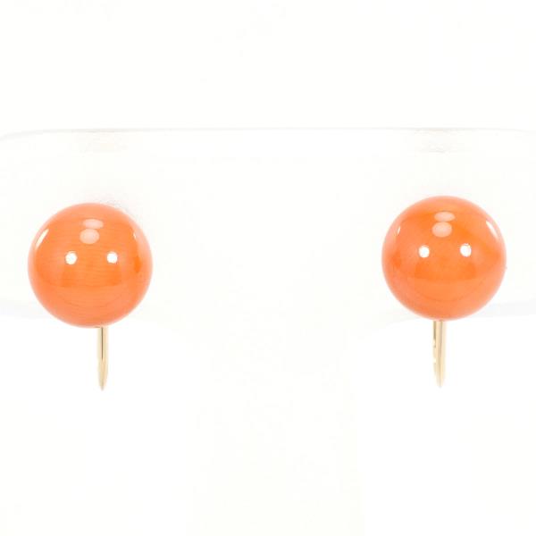 18K Yellow Gold Coral Earrings for Women - Elegant Handmade Dangle Earrings for Party, Wedding & Gift Giving