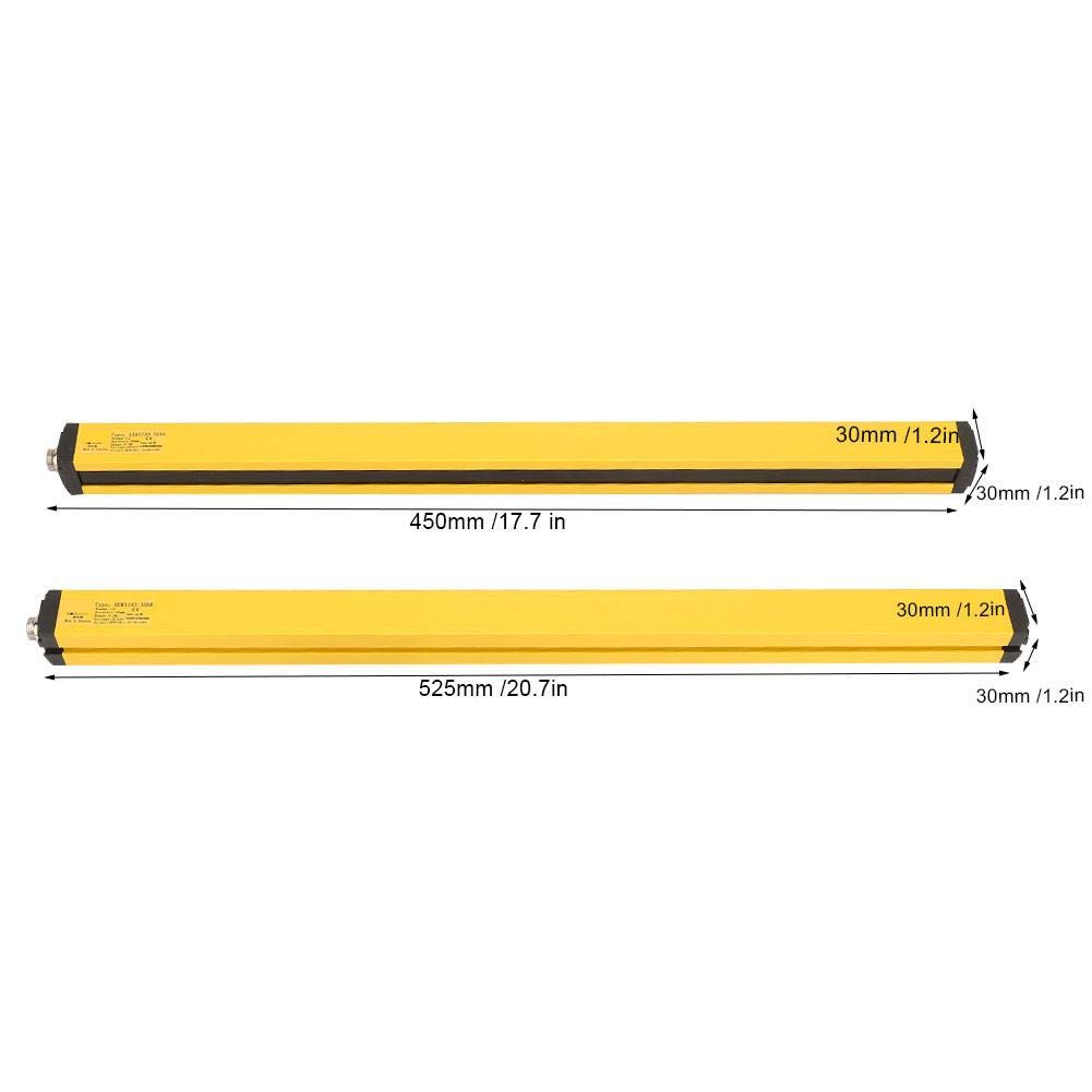 Walfront 525mm Light Curtain Sensor - 12 Beams Safety Light Screen Grating Device, DC24V BEM1240-30NB for Industrial Machine Guarding & Automated Production Line Safety