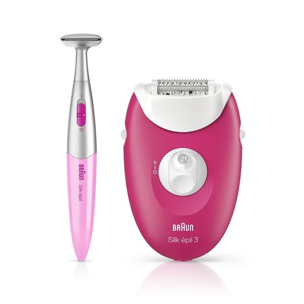 Braun Silk-epil 3 SE 3420 Women's Epilator & Bikini Trimmer - Raspberry Pink | Painless Hair Removal for Legs, Underarms & Bikini Line | Cordless Wet & Dry Use for Shower or Travel