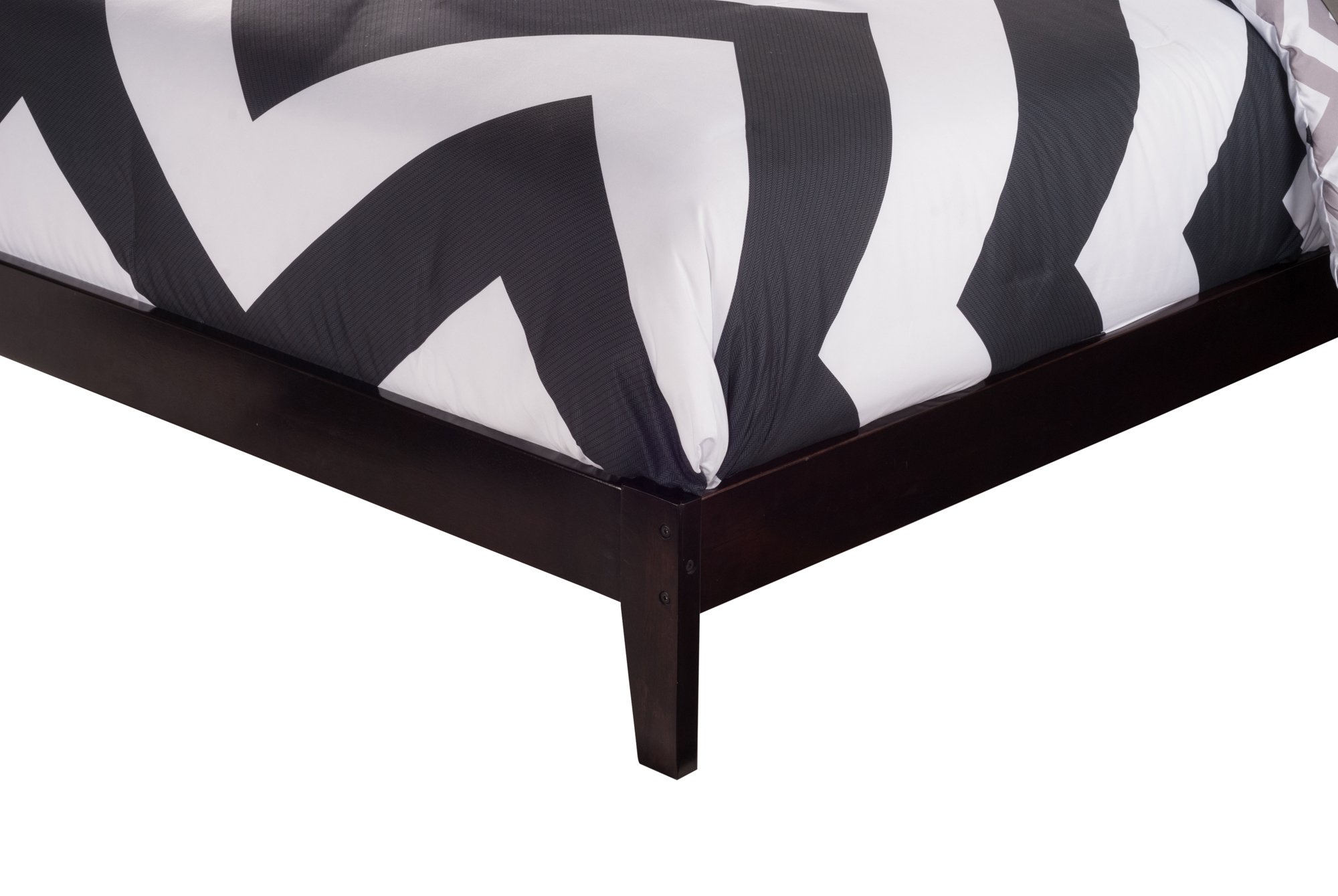 AFI Nantucket Full Foundation Bed with USB Charger - Espresso Finish - Sturdy Wooden Bed Frame with Attachable USB Ports - Perfect for Bedrooms, Guest Rooms & Dormitories