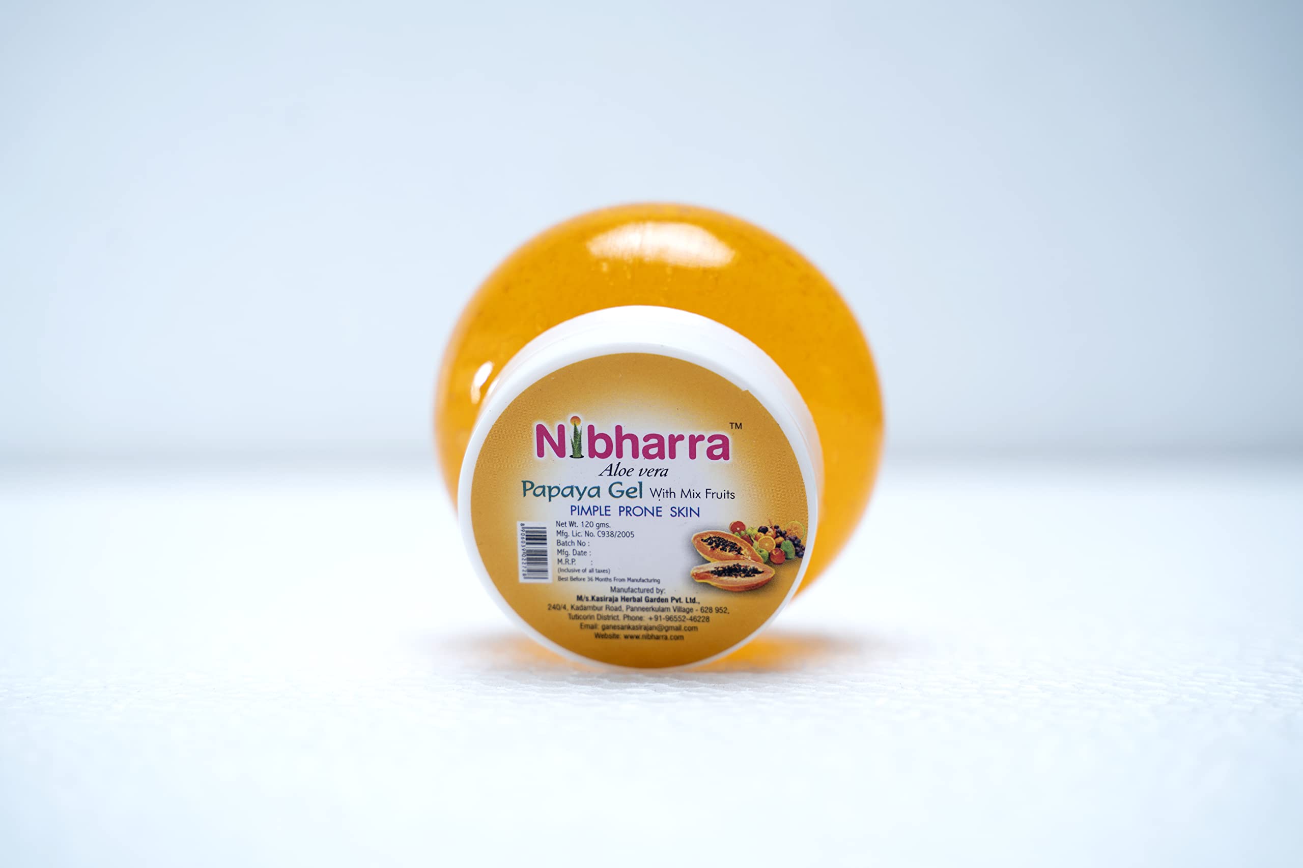 Nibharra Aloe Vera & Papaya Face Gel for Hydration & Glow - Natural Skin Care for Dry & Sensitive Skin - Perfect for Daily Moisturizing & Nighttime Routine