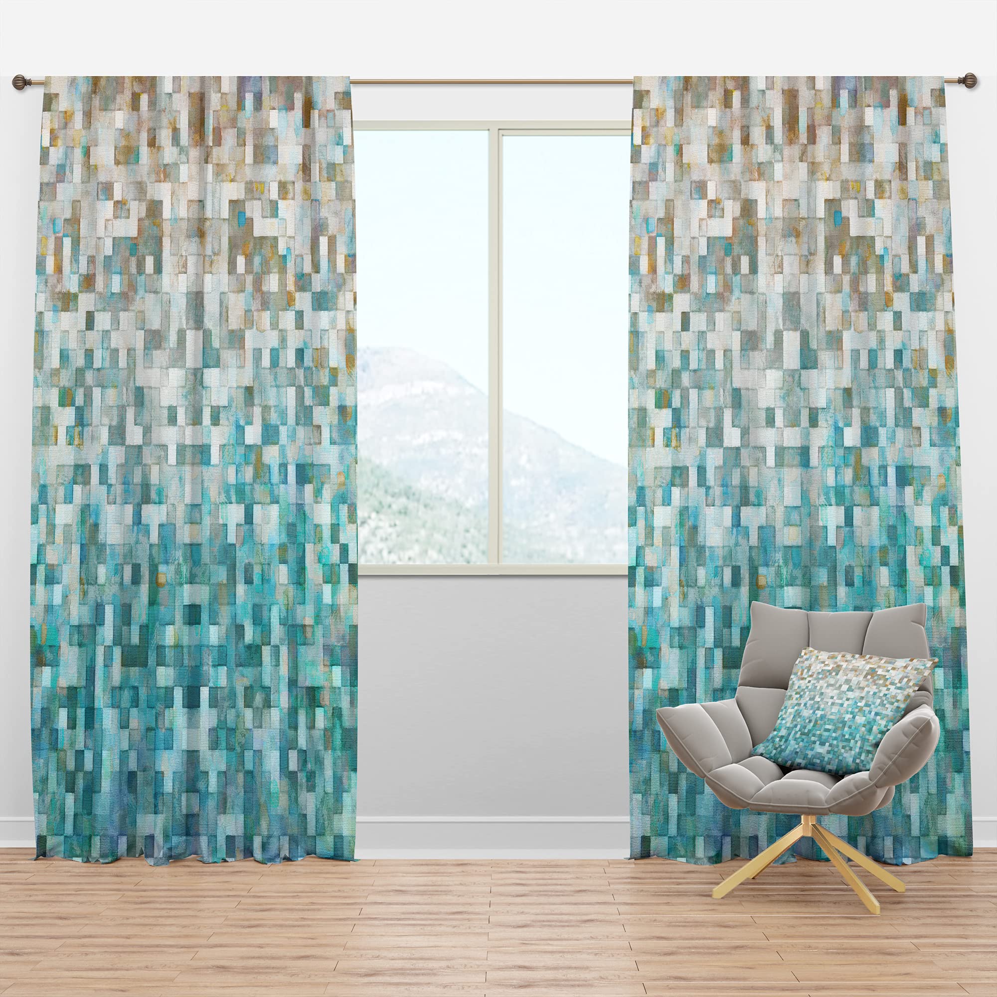 Blackout Curtains 'Blocked Abstract II' - Thermal Insulated Single Panel (52x120 inches) - Bedroom & Living Room Drapes for Light Blocking & Energy Efficiency | Perfect for Home Theater, Nursery & Shift Workers
