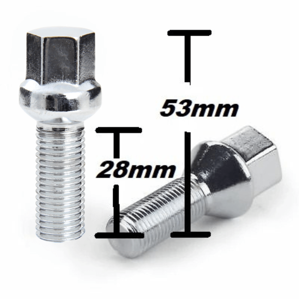 Bolt R13 Ball Seat Chrome Bolt 14mm x 1.50 Closed End Acorn 28mm Shank 17mm Hex - Perfect for Automotive, Machinery, and Industrial Equipment Assembly