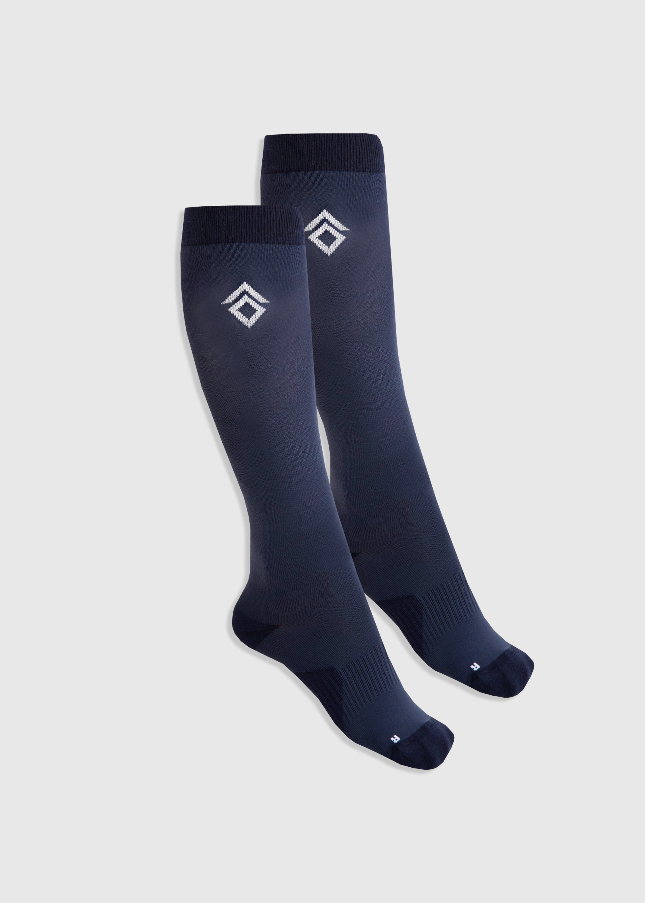 Navy Blue Compression Socks for Men & Women - 2 Pairs of Cushioned Support Socks for Running, Hiking & Travel - Improves Circulation & Reduces Swelling