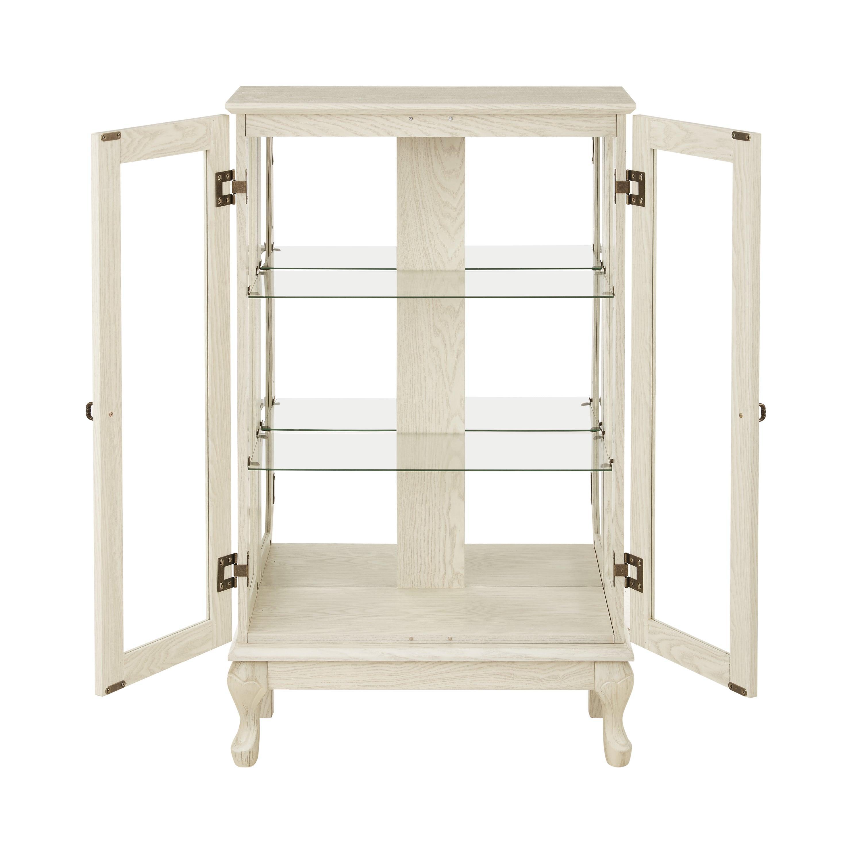 2 Door Curio Cabinet with Tempered Glass & Mirrored Back - LED Lighted Display Case for Living Room, Dining Room, Office - Perfect for Showcasing Collectibles, China, and Home Decor