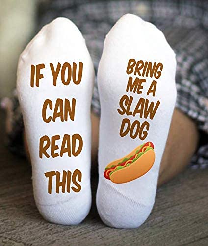 Funny Hot Dog Socks for Women & Teen Girls - Cute Food-Themed Novelty Socks with Slaw Design | Perfect Gift for Sock Lovers, Costume Parties & Fun Outfits