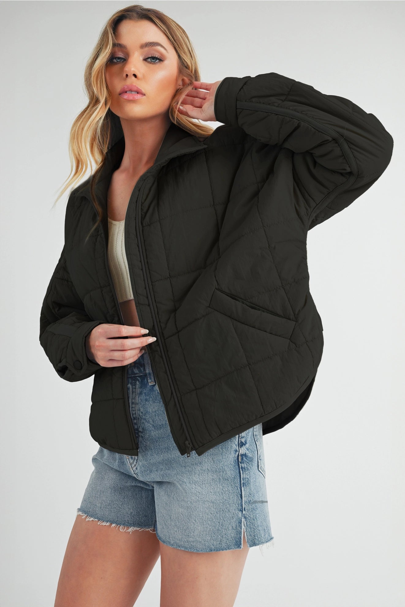 Women's Black Bebe Puffer Jacket - Lightweight Winter Coat for Cold Weather, Outdoor Activities & Casual Wear