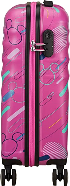 American Tourister Disney Wavebreaker Carry On Spinner Luggage - Minnie Future Pop Collection | Lightweight Hardshell Suitcase for Travel, Business Trips & Family Vacations