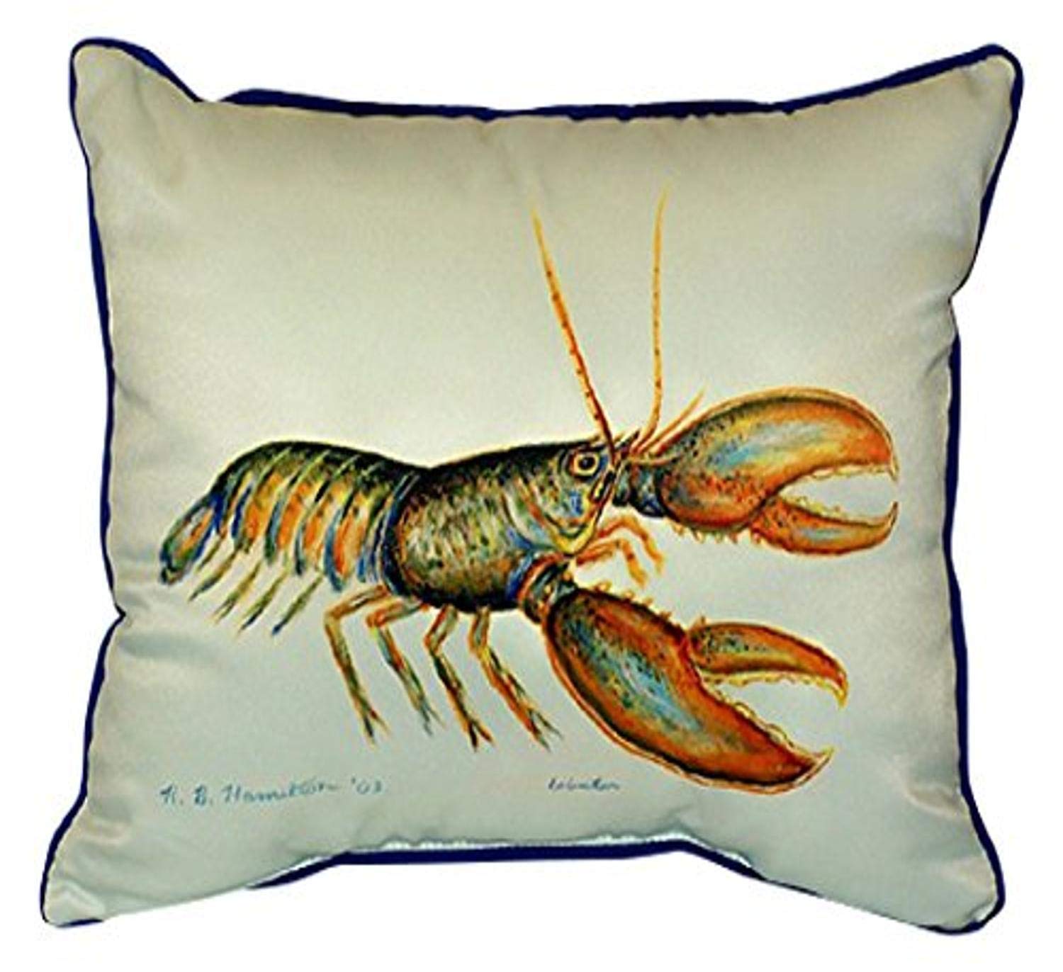 Betsy Drake Lobster Pillow - 16x20 Inch Soft Decorative Throw Pillow for Couch, Bed, Sofa - Perfect for Coastal, Nautical & Beach House Decor