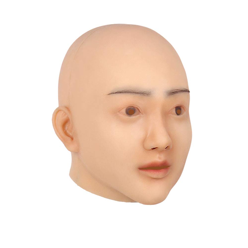 Realistic Silicone Crossdresser Head Mask - Handmade Transgender Cosplay Costume for Halloween & Masquerade Parties | Perfect for Drag Shows, Themed Events and Costume Contests
