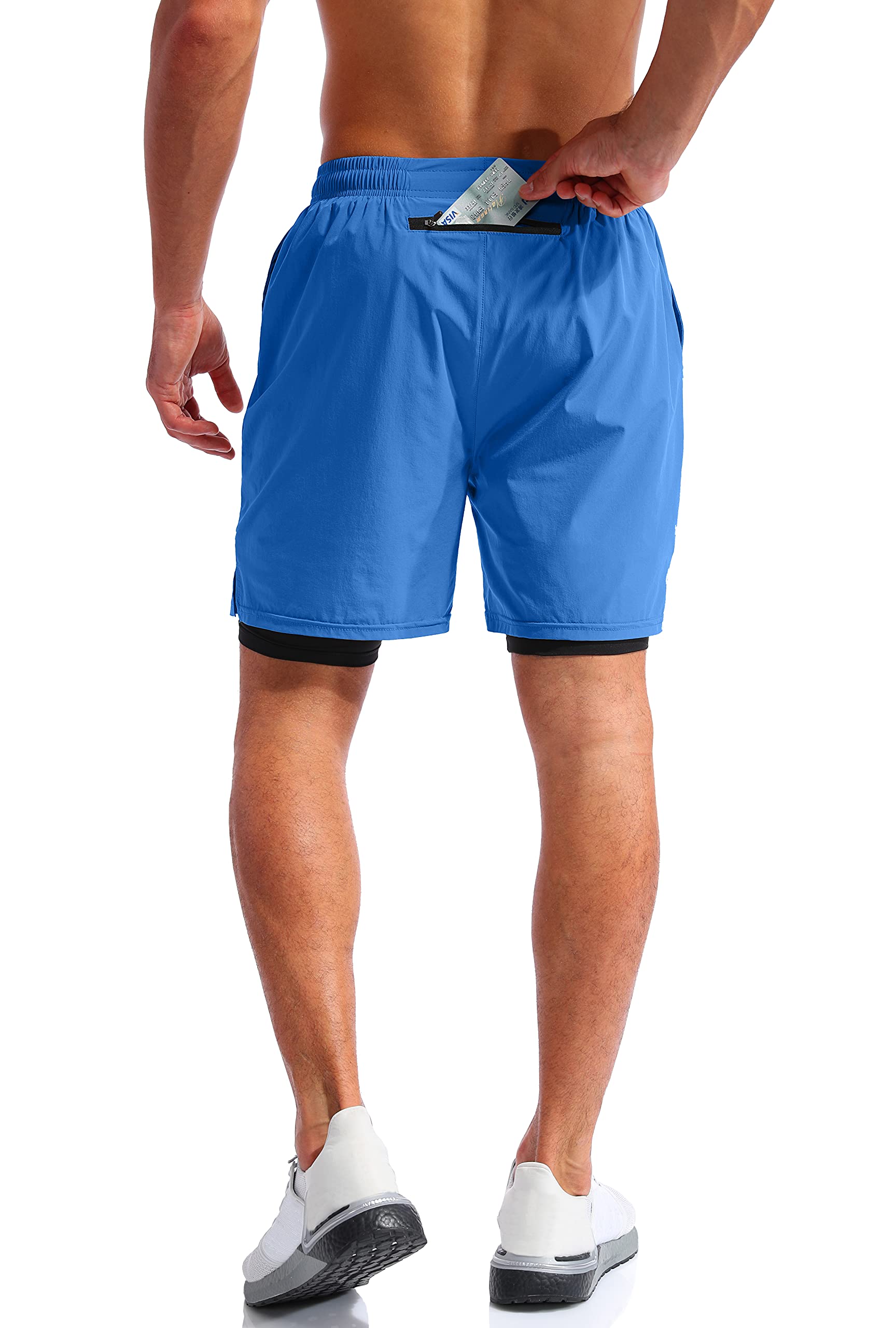 Pudolla Men's 2-in-1 Running Shorts 7