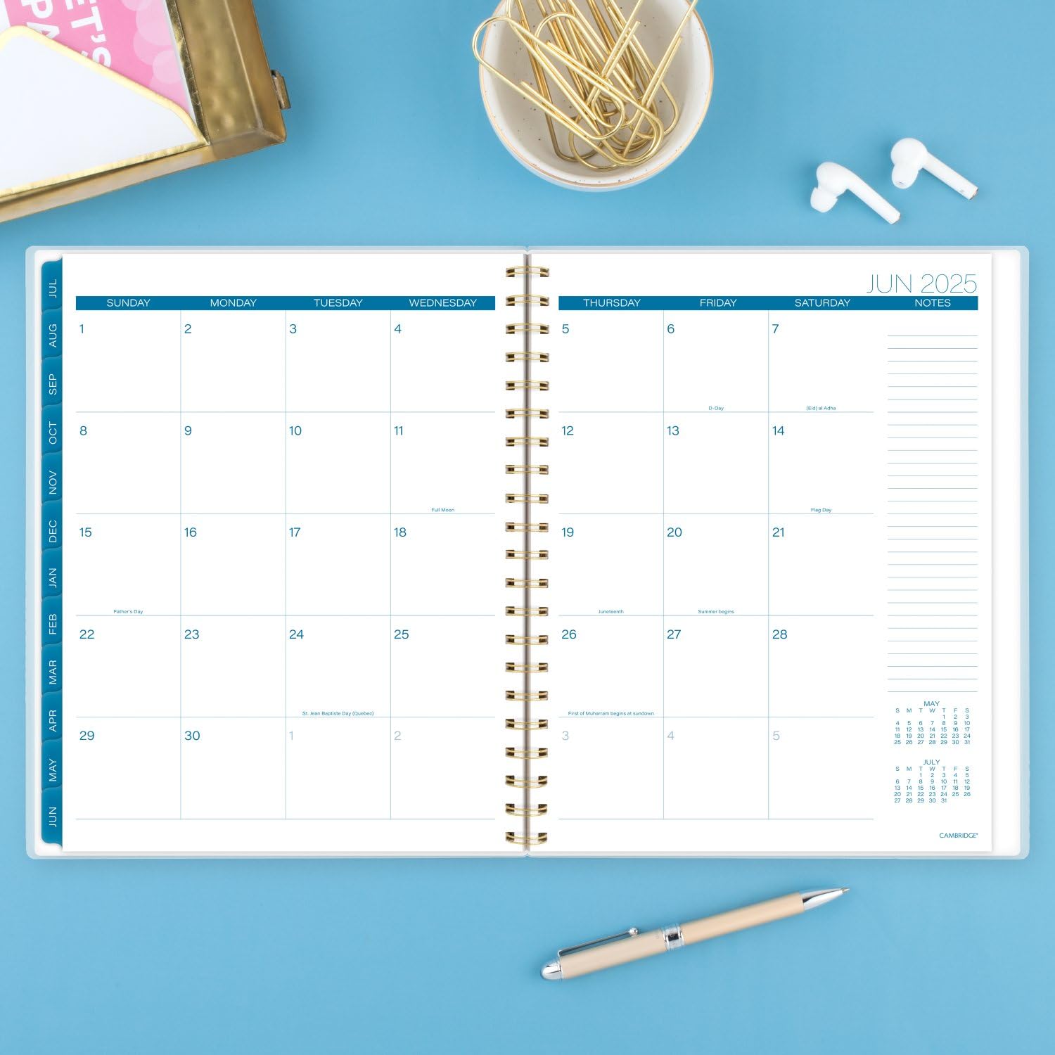 Cambridge Planner 2024-2025 Academic Year - Weekly & Monthly Organizer with Tabs, 8.5 x 11 Inch Large Size, Flexible Durable Cover - Perfect for Students, Teachers & Professionals - Chromatic (1715-905A)