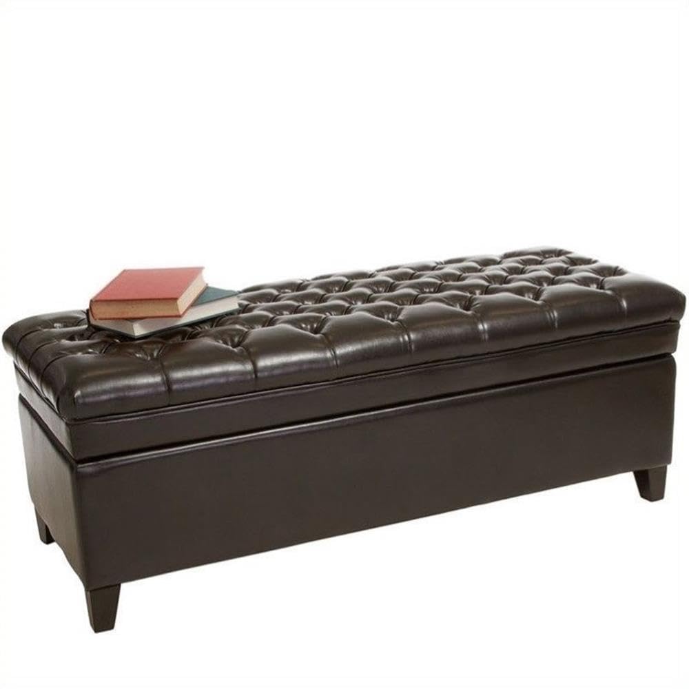 Noble House Spencer Storage Ottoman in Espresso Brown - Lift Top Coffee Table Bench with Hidden Storage for Living Room, Bedroom & Entryway