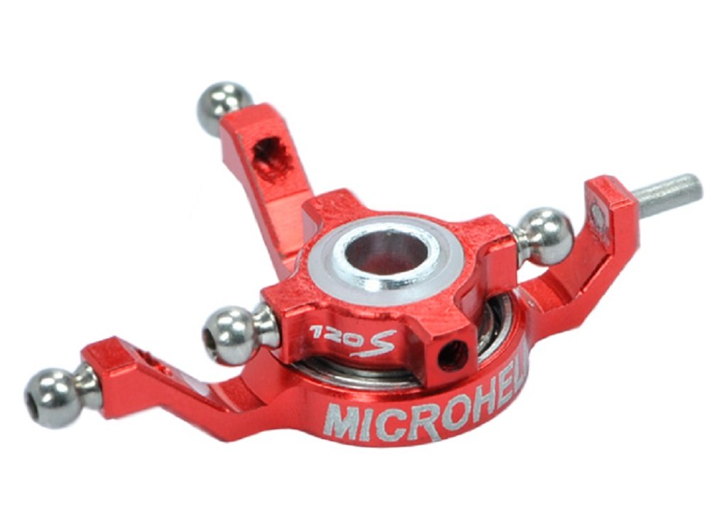 MICROHELI Precision CNC Titanium X Swashplate (Red) for Blade 120 S & S2 Helicopters - Upgrade Part for Enhanced Flight Performance & Durability