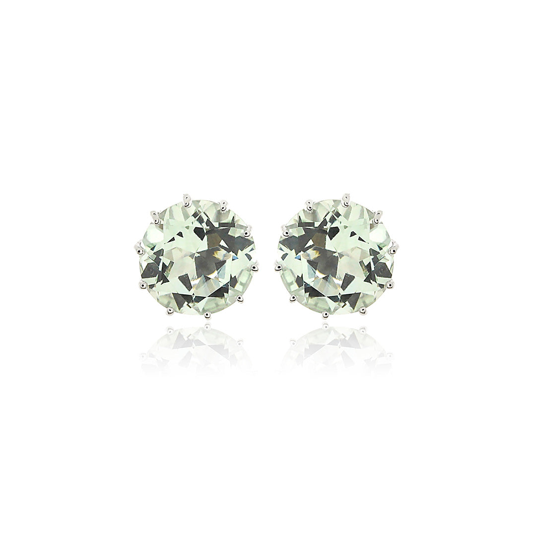 Green Quartz Dottie Earrings for Women - Elegant Dangle Earrings for Party, Wedding & Everyday Wear