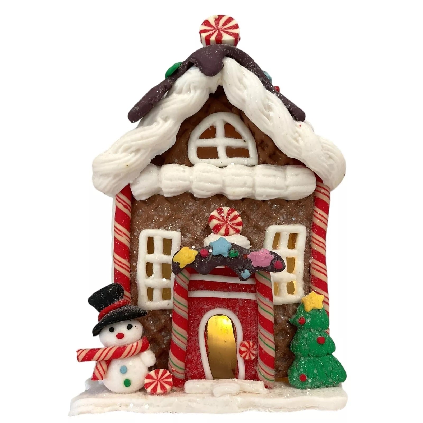 5.5-Inch Battery Operated Clay Dough Holiday Gingerbread House Decoration Kit - DIY Christmas Decor for Kids, Party Favors & Festive Home Decor
