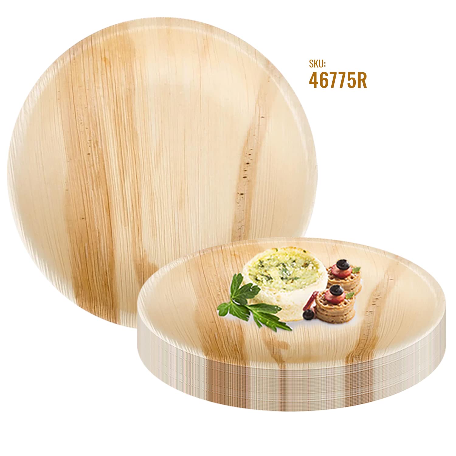 Eco-Friendly Palm Leaf Disposable Dinner Plates - 100% Biodegradable & Compostable, 7