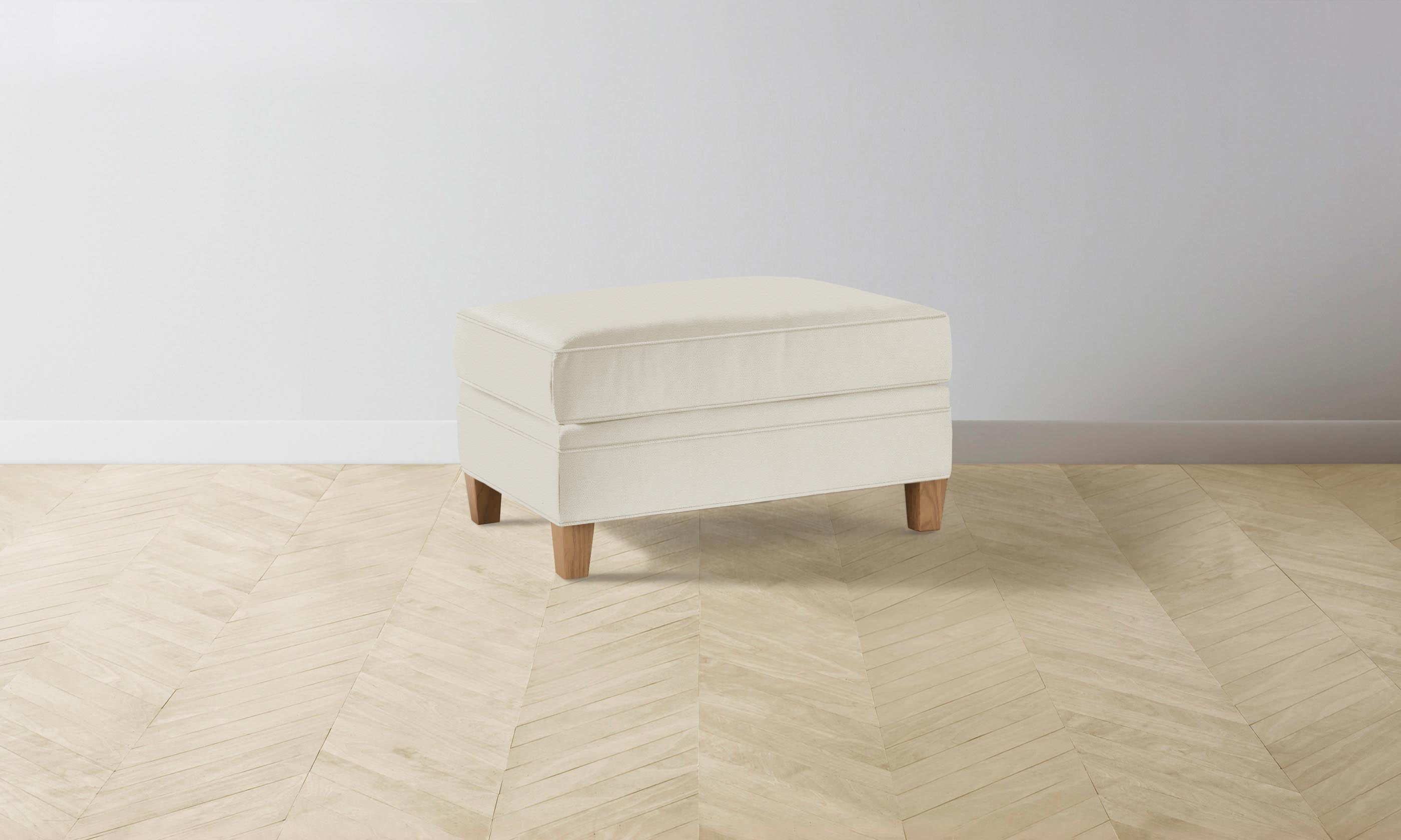 Carmine Ottoman with Pebbled Leather Upholstery - Elegant Swan Design for Living Room, Bedroom & Office Decor