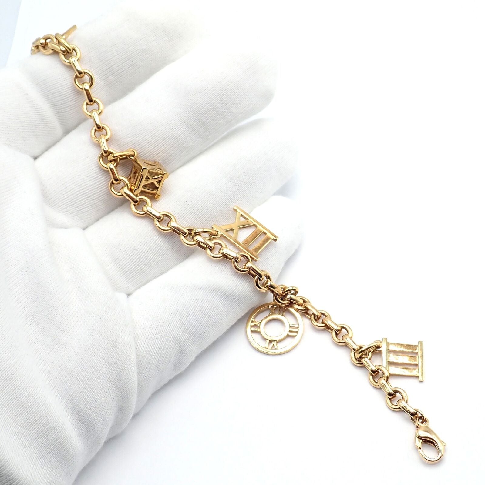 Vintage Tiffany & Co. 18k Yellow Gold Atlas Charm Bracelet 2003 - Elegant Jewelry for Women, Perfect Gift for Anniversary & Special Occasions