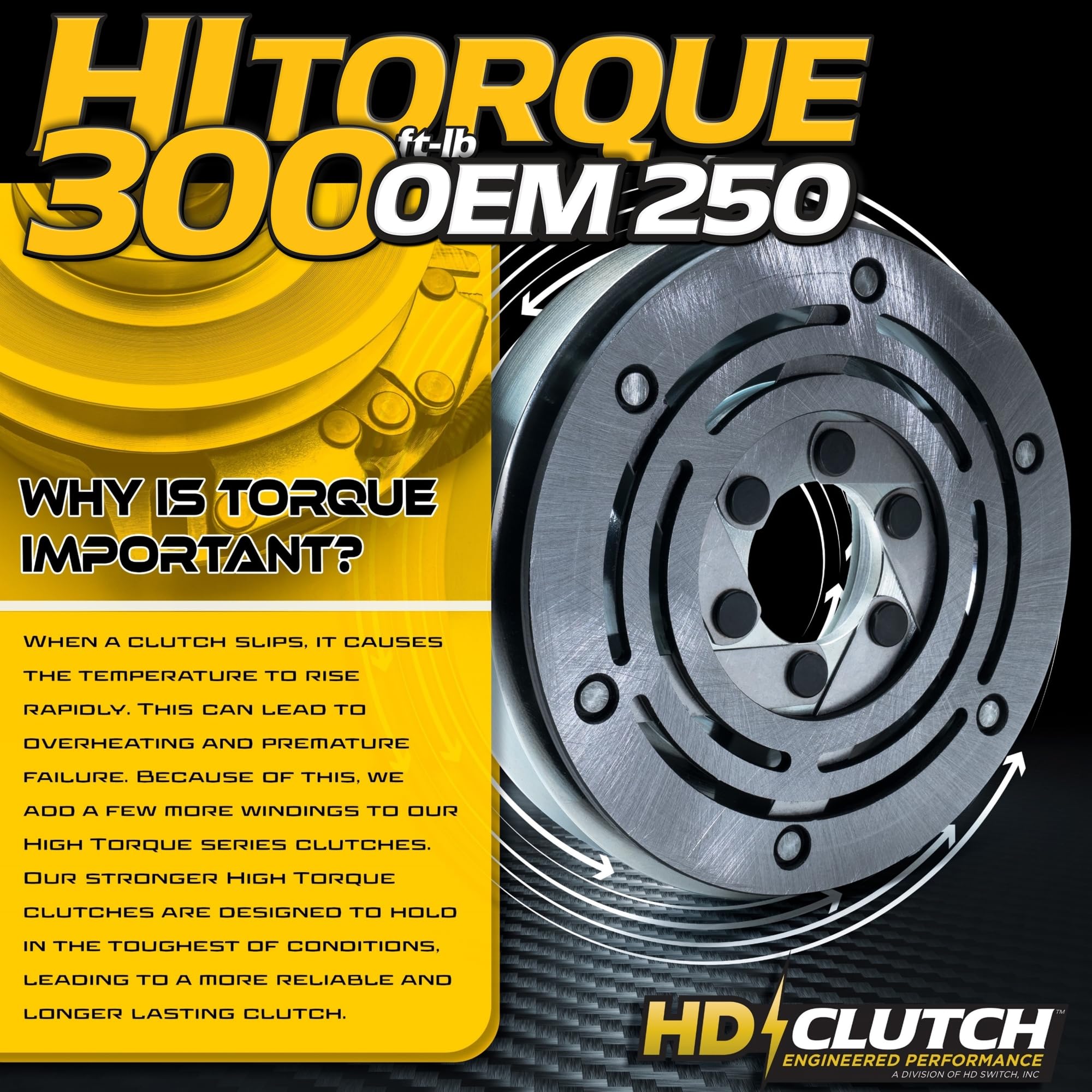 HD Switch 461715 BIGBearing HiTorq 300ftlb Billet Pulley Clutch & 20A PTO Switch 483957 for Scag Turf Tiger Cat Cub Wildcat Cheetah Mower - OEM 250 Replacement with C3 Bearings - Perfect for Commercial Lawn Care & Landscaping Equipment Maintenance