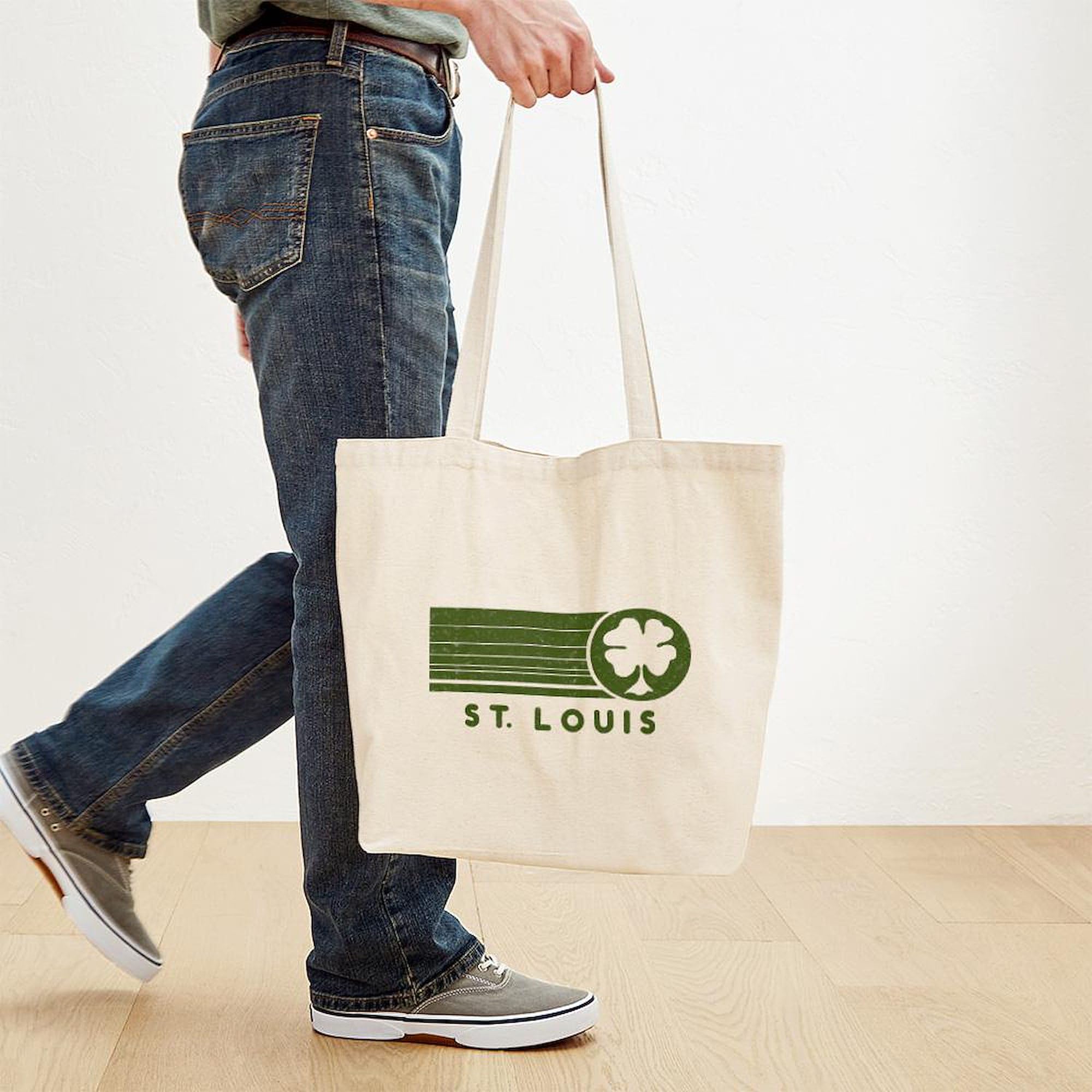 St. Louis Irish Tote Bag - Natural Canvas Reusable Grocery Shopping Bag for Women & Men | Eco-Friendly Grocery Hauler, Farmers Market Tote, Beach Bag & Everyday Carry