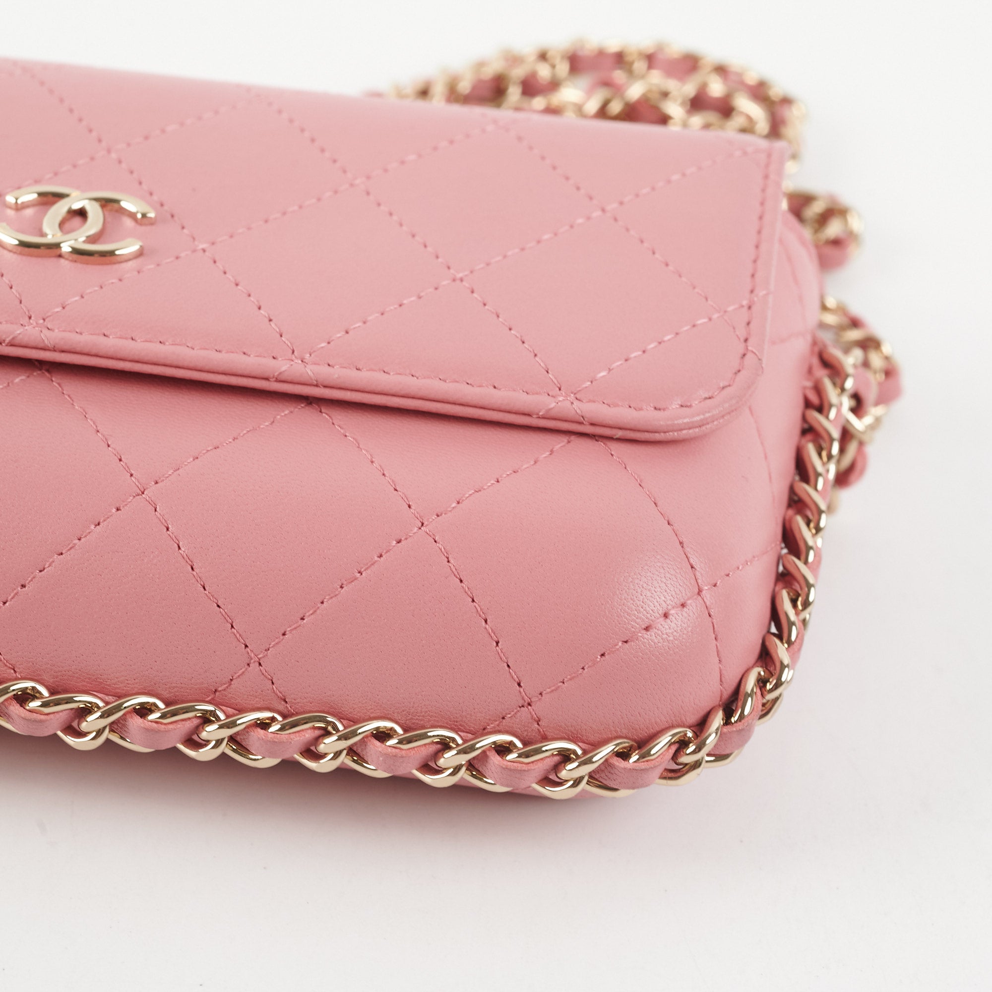 Chanel Seasonal Flap Bag Pink Microchip Leather Crossbody Purse - Luxury Designer Handbag for Women, Perfect for Parties, Dating & Special Occasions