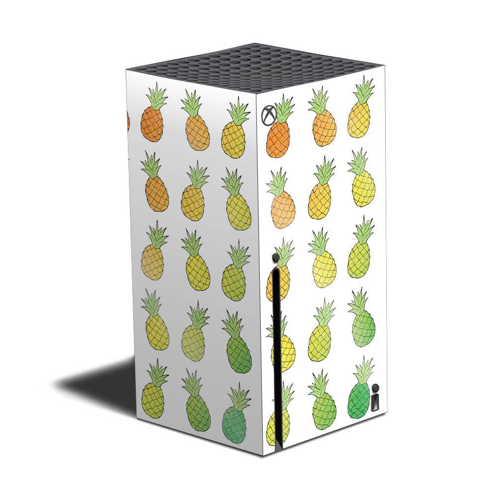 MightySkins Glossy Glitter Protective Skin Cover for Xbox Series X - Rainbow Pineapples Design | Durable Scratch-Resistant High-Gloss Finish | Easy to Apply, Remove & Change Styles | Made in USA | Perfect for Gaming Setups, Birthday Gifts & Console Customization