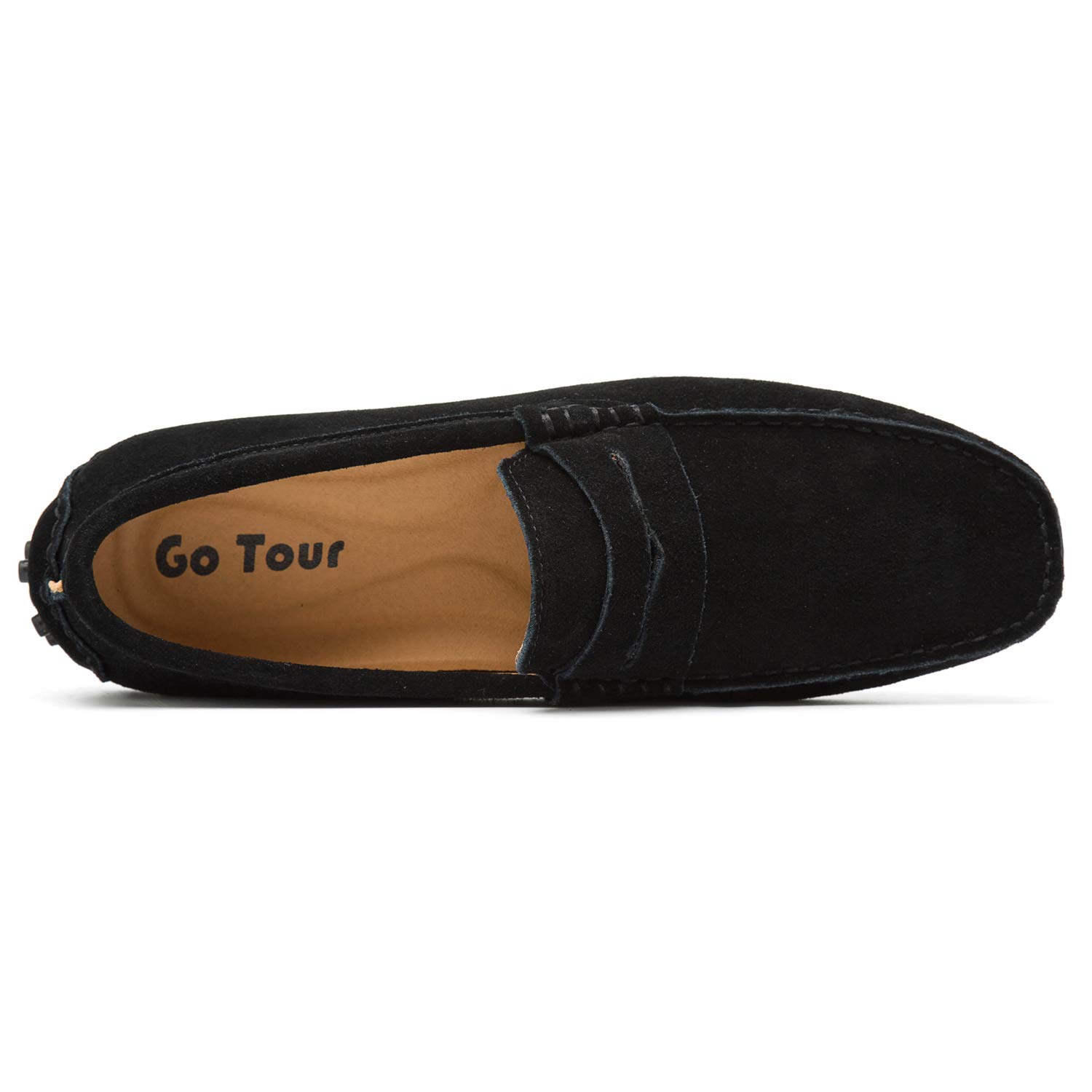 Go Tour Men's Penny Loafers - Comfortable Moccasin Driving Shoes for Casual Wear | Slip-On Flats & Boat Shoes for Office, Travel & Daily Use