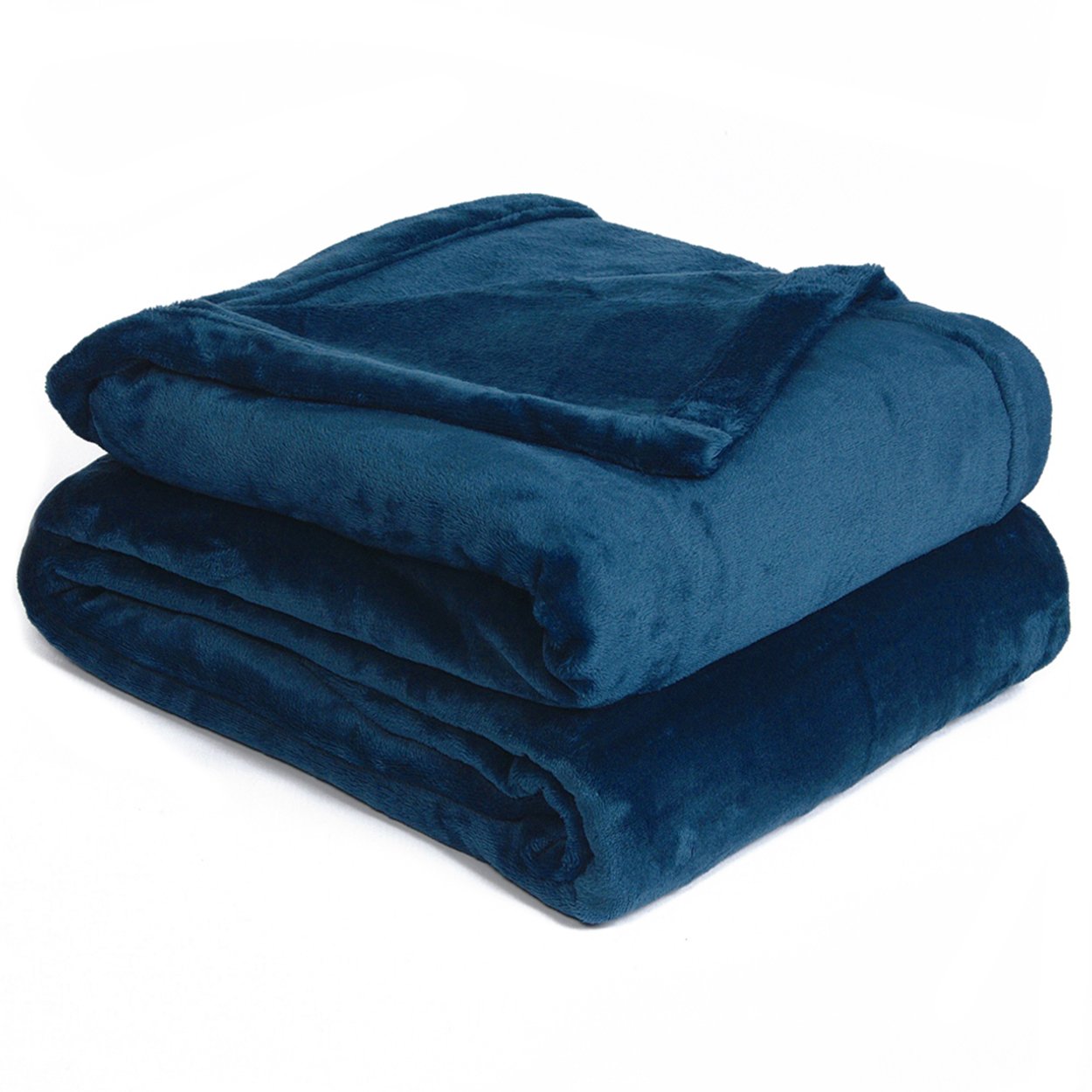 Oversized Plush Semi-Fitted Bed Blanket - Ultra Soft & Cozy Twin/Twin XL Size in Blue | Perfect for Bedrooms, Dorms & Lounge Areas