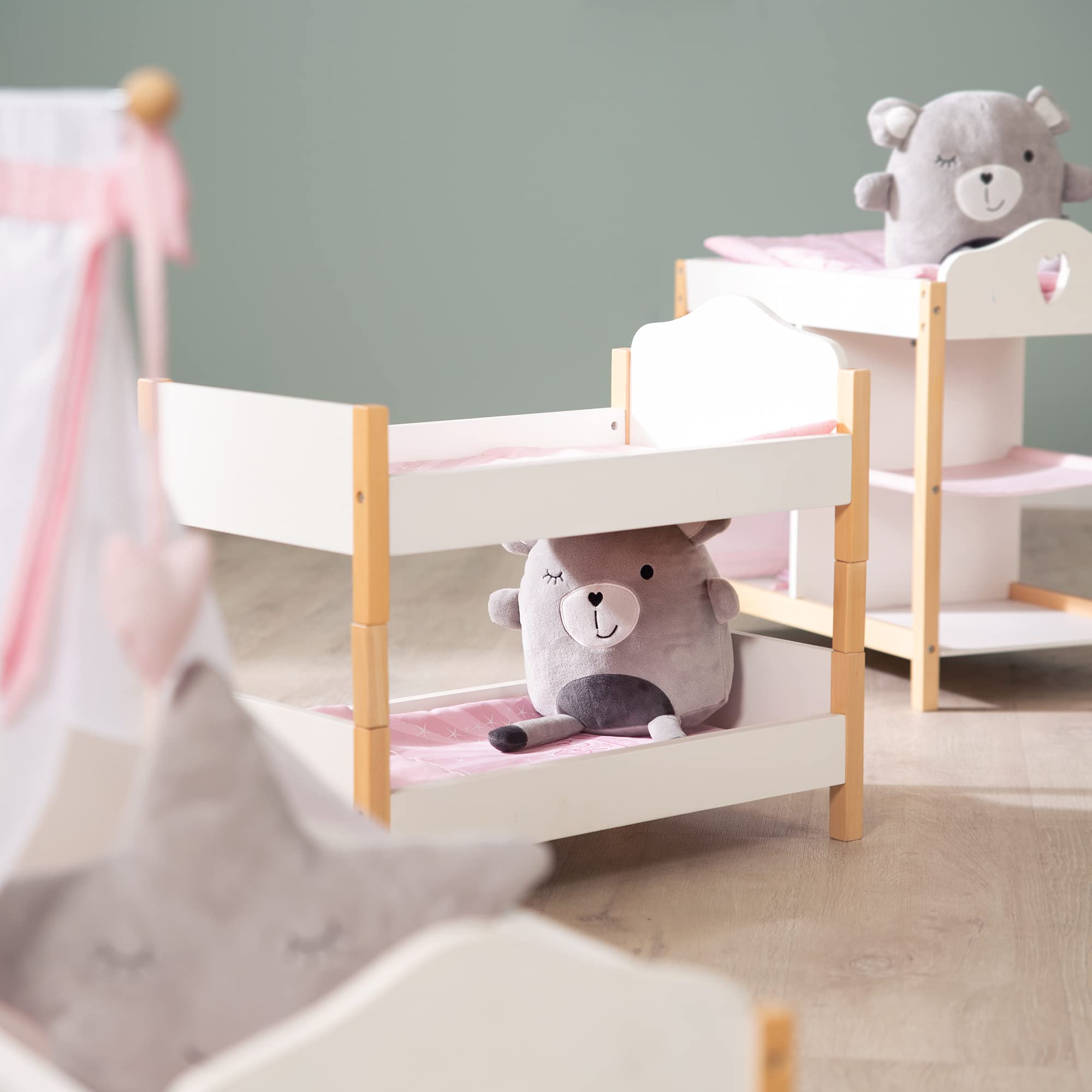 Scarlett Twin Doll Bunk Bed - Wooden Doll Bunk Bed for 18
