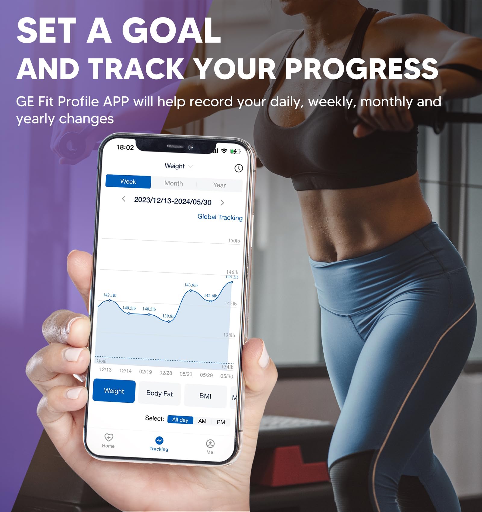 GE Smart Scale for Body Weight & Full Body Composition - 8-Electrode Digital Bathroom Scale with Bluetooth, Measures Weight, Fat, BMI, Muscle Mass & 27 Health Metrics, Highly Accurate up to 400 lbs - Perfect for Home Fitness Tracking & Health Monitoring