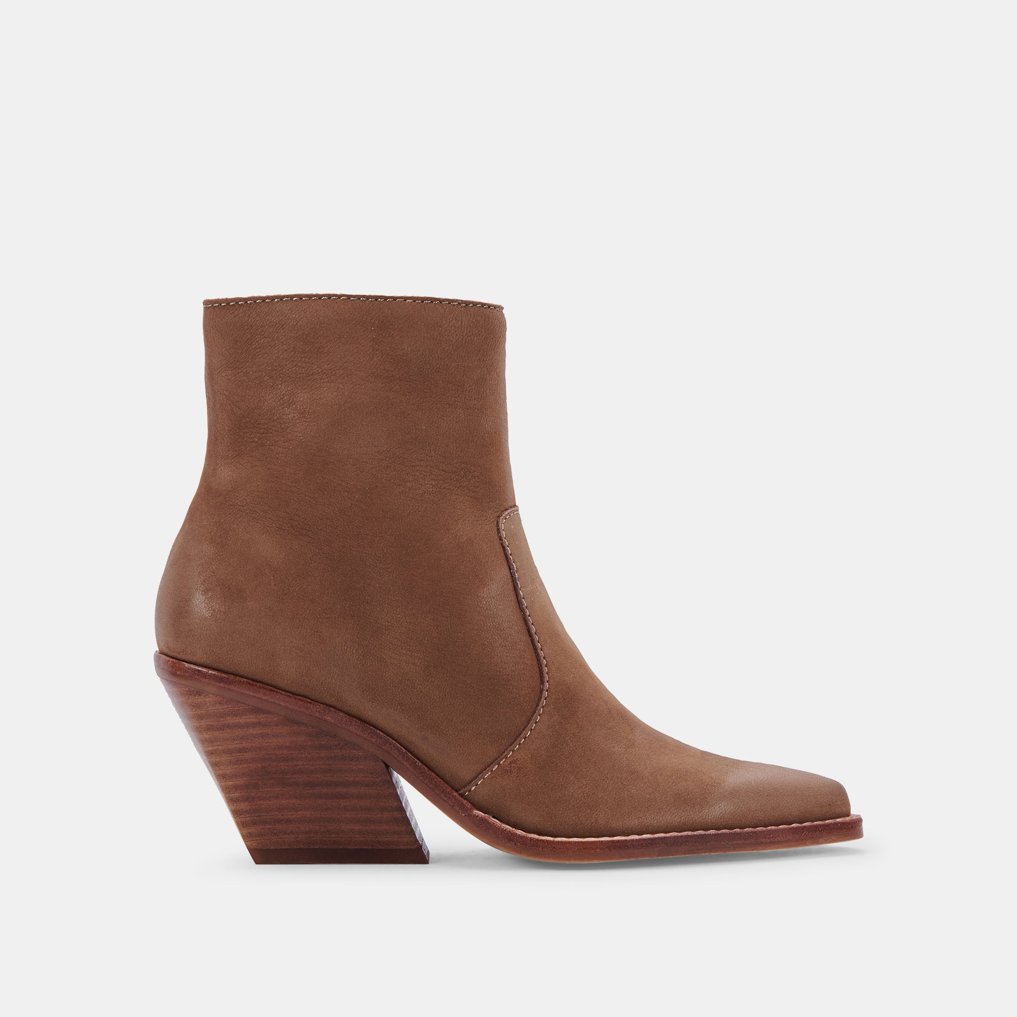 VOLLI Women's Brown Nubuck Leather Ankle Boots - Comfortable Casual & Outdoor Booties for Fall/Winter Fashion, Hiking, and Daily Wear