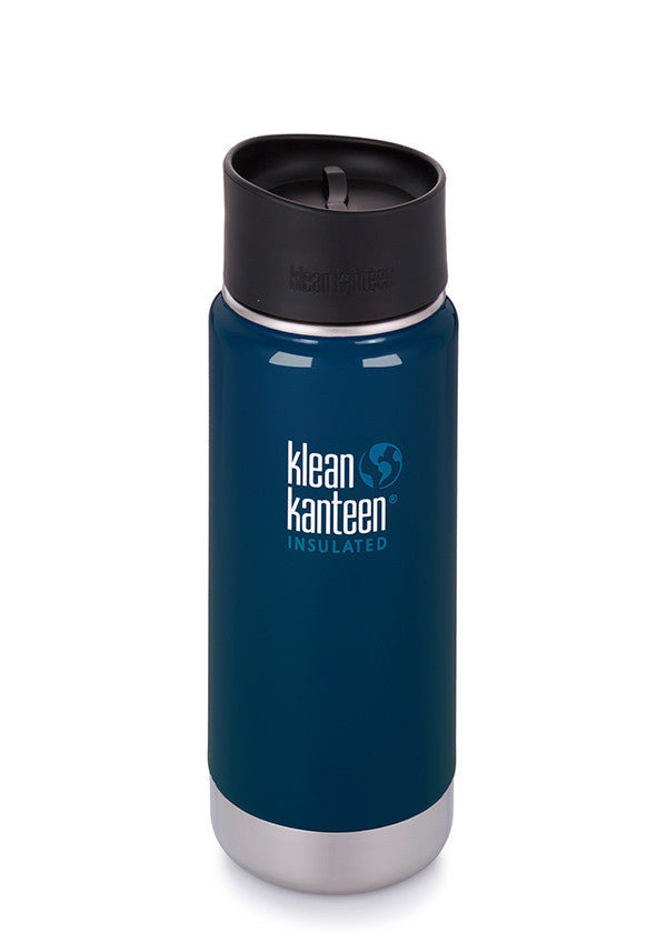 Klean Kanteen 16oz (473mL) Vacuum Insulated Stainless Steel Water Bottle - Wide Mouth, BPA-Free, Hot & Cold Drink Thermos for Hiking, Gym, Office & Outdoor Activities