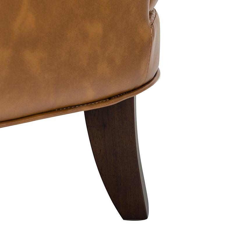 Brooklyn Vegan Leather Armchair - Modern Faux Leather Lounge Chair for Living Room, Office & Dorm - Comfortable Mid-Century Style Accent Chair