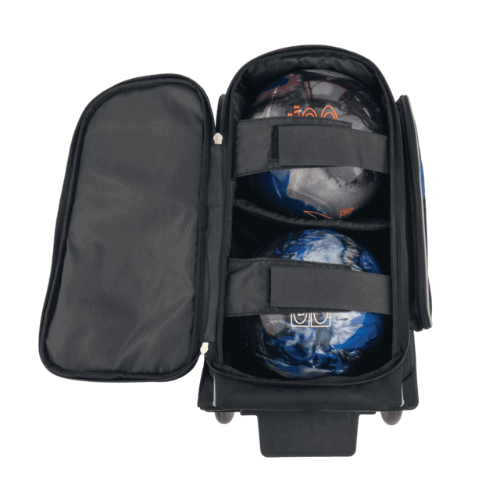 Brunswick Charger 2 Ball Roller Bowling Bag - Blue - Perfect for League Play & Tournament Travel - Durable Bowling Equipment with Smooth Wheels for Easy Transport