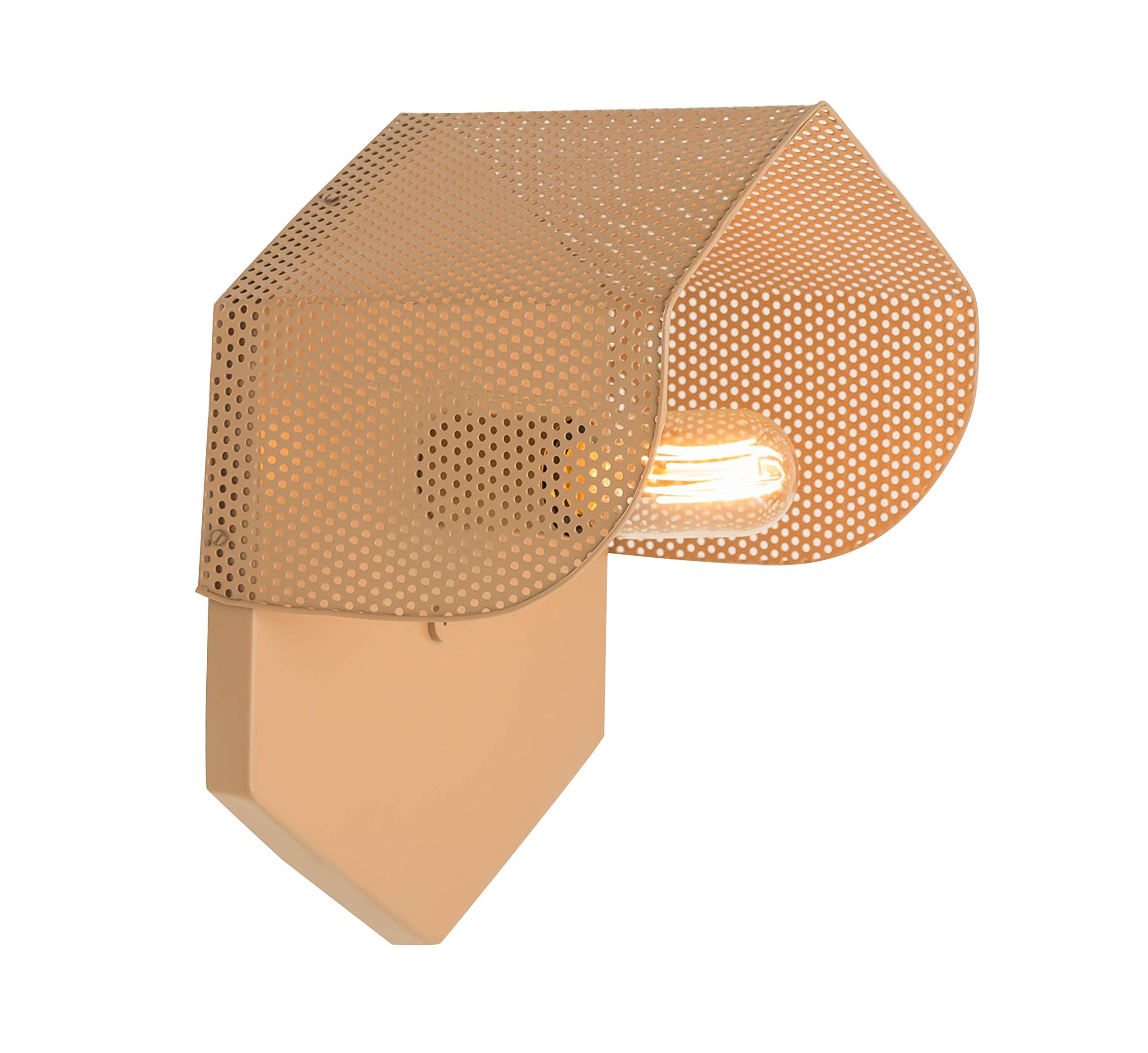 Vintage Hexagonal Wall Sconce - 40W Indoor Lighting Fixture in Tan for Living Room, Bedroom & Hallway | Tov Furniture Mokhtar Collection