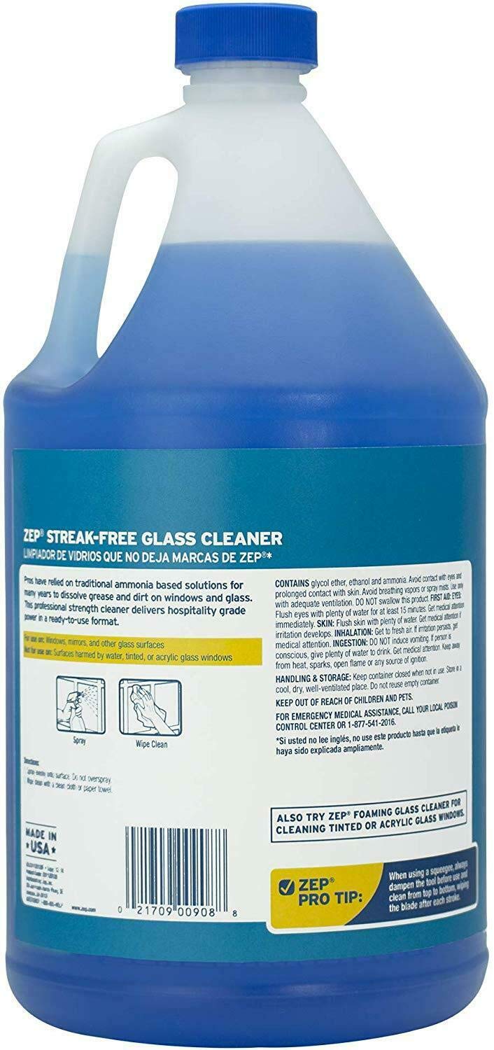 Streak-Free Glass Cleaner 128oz (Case of 4) - Professional Strength Formula for Windows, Mirrors & Glass Surfaces | Ideal for Home, Office & Commercial Use