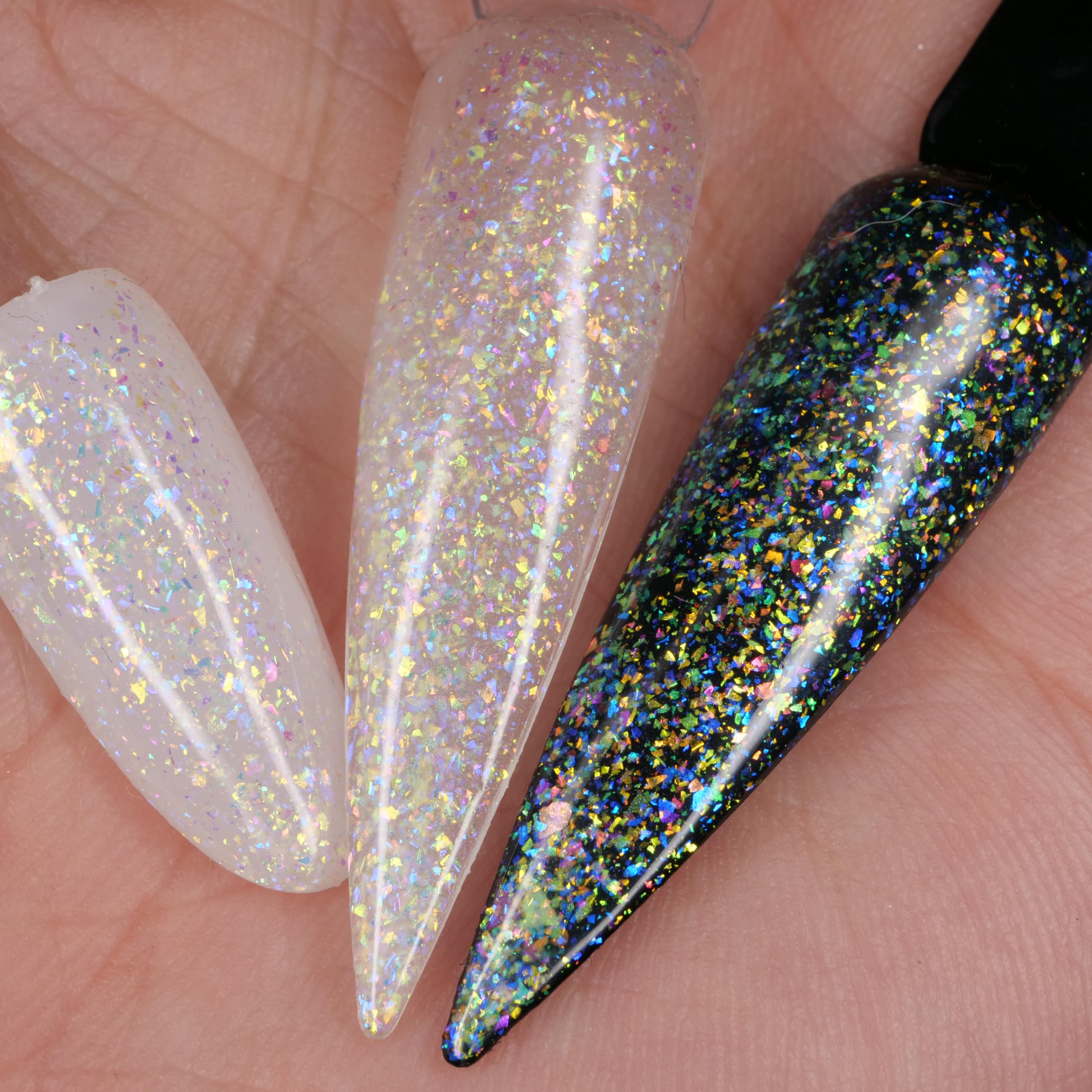 Glow in The Dark Opal Gel Nail Polish Set - 6 Color Changing Semi Clear Nail Polish with Top Coat (GP015) for UV/LED Manicure, Nail Art Designs & Party Nails