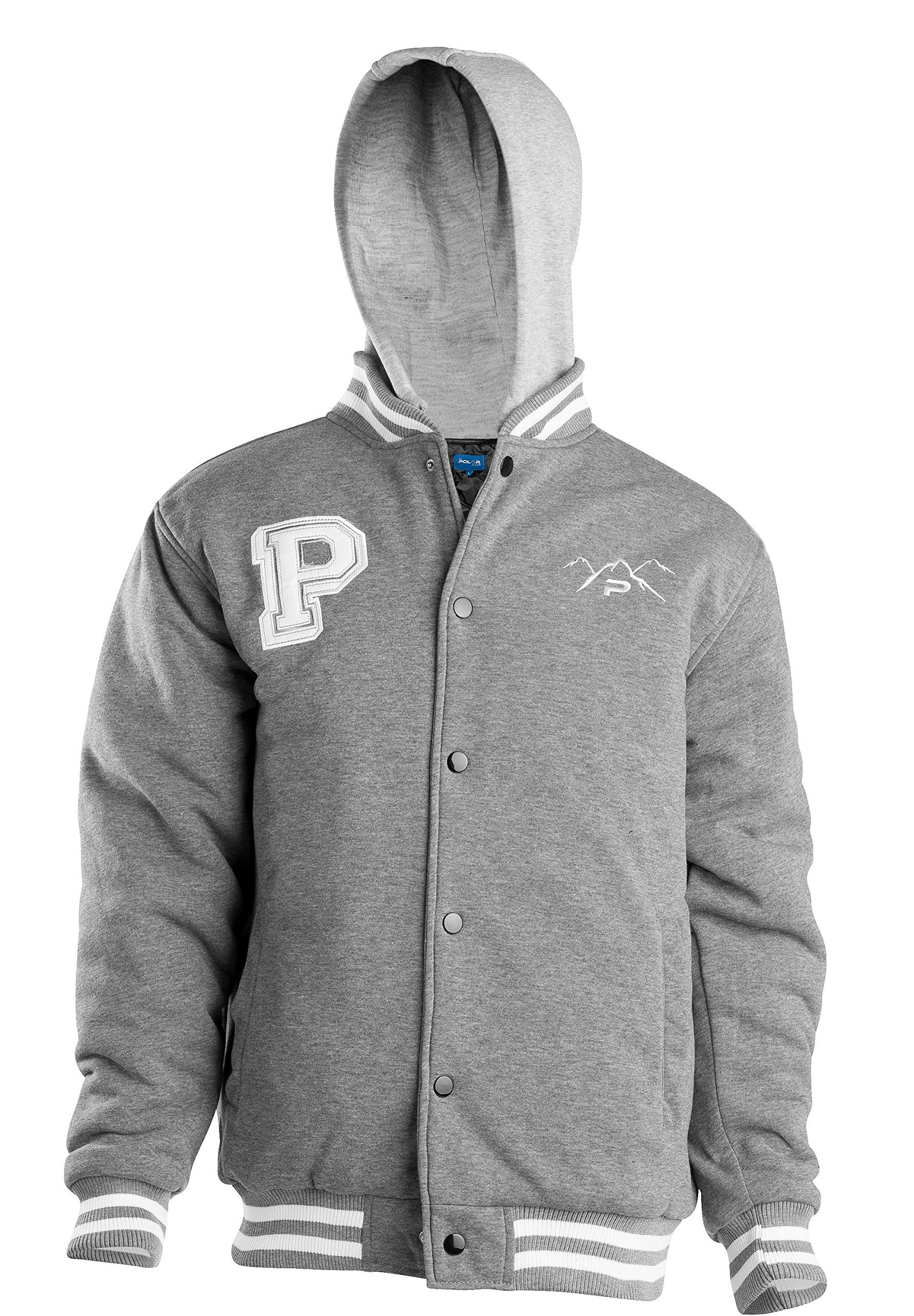 The Polar Club Men's Fleece Varsity Baseball Jacket - Warm & Stylish Outerwear for Winter Sports, Casual Wear & Outdoor Activities