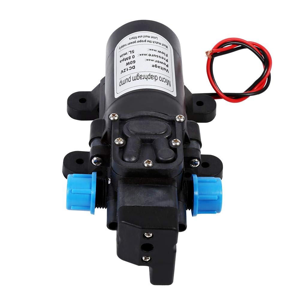 12V DC Diaphragm Water Pump - High Pressure 116PSI, 5L/min Flow, 60W Self-Priming Spray Pump with Pressure Switch - Perfect for Caravan, Camping, Boat, RV & Marine Applications